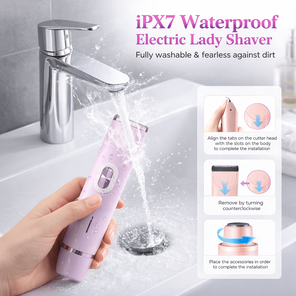 All-in-one electric shaver for women – hypoallergenic blades for legs, arms, underarms, bikini, and facial hair