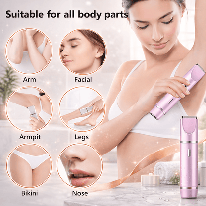 All-in-one electric shaver for women – hypoallergenic blades for legs, arms, underarms, bikini, and facial hair