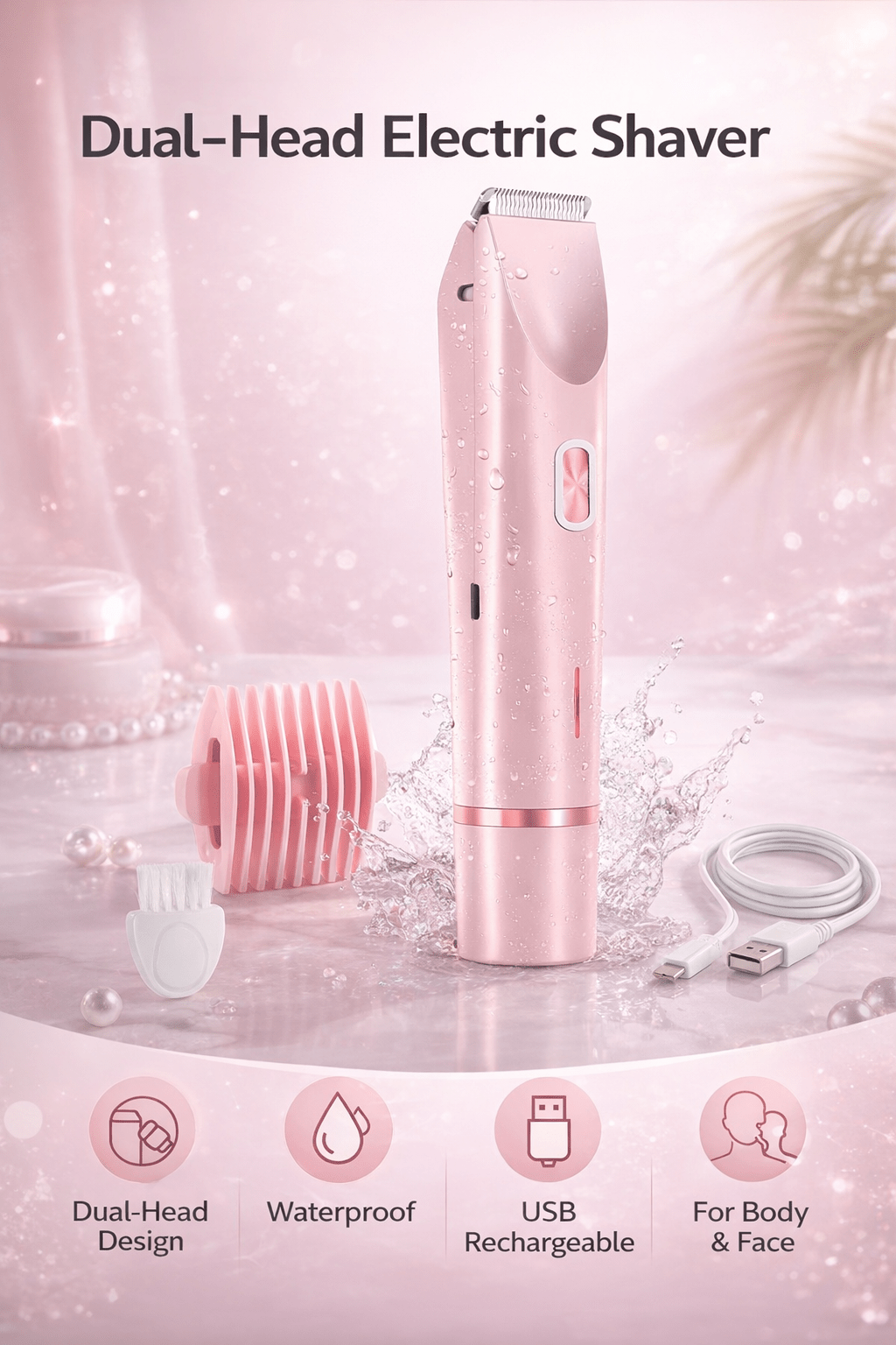 All-in-one electric shaver for women – hypoallergenic blades for legs, arms, underarms, bikini, and facial hair